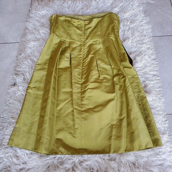 J. Crew Womens Strapless Green Dress  100% Silk Size 12  Formal Prom - Picture 4 of 9
